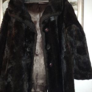 Faux minky coat Brown. Vintage cost size 2xlarge